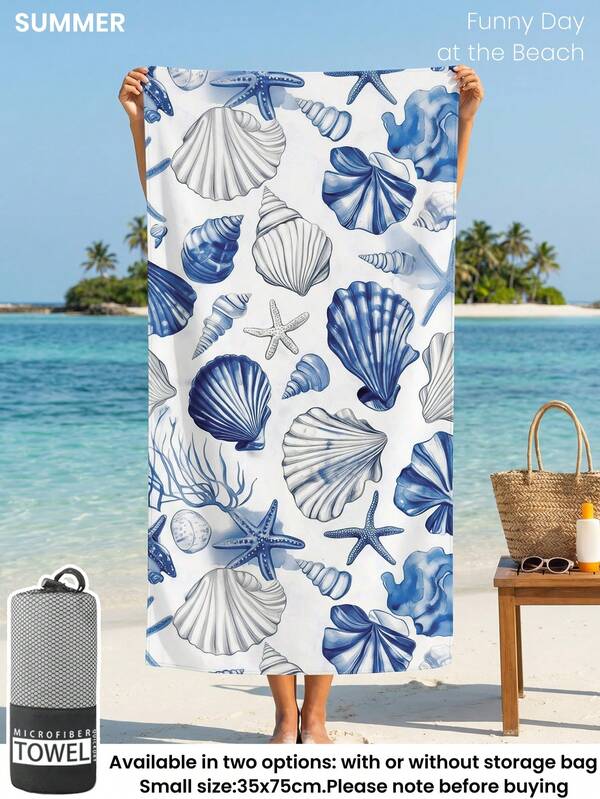 1pc Beach Towel, Beach Essentials, Vacation And Bathroom Decor, Super Absorbent, Ideal For Bathroom, Swimming, Fitness, Yoga, Soft Microfiber, Lightweight And Portable, Windproof, Sunscreen, Anti-Sand, Summer Travel